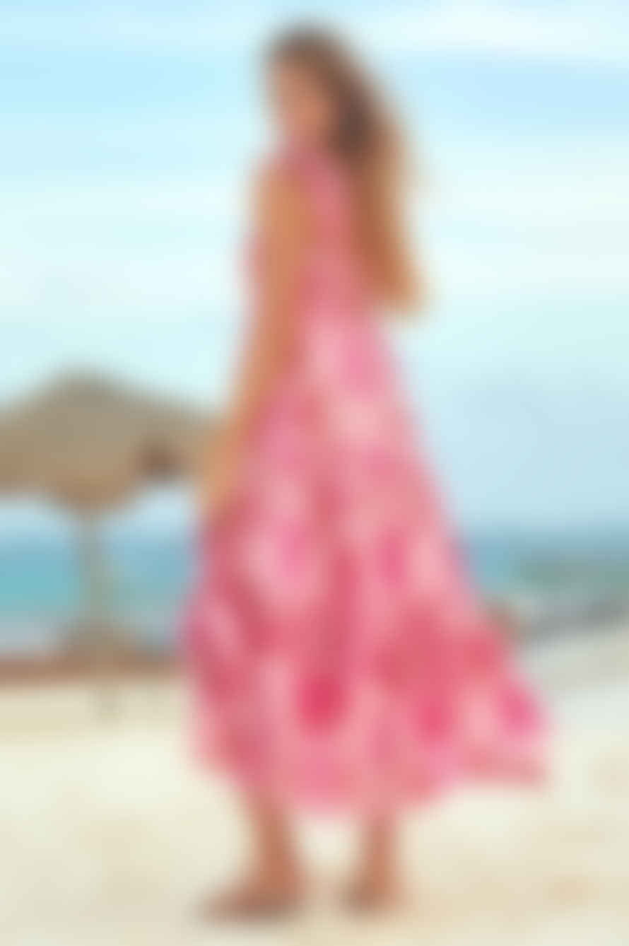 ASPIGA Ikat Pink Tabitha Maxi Dress