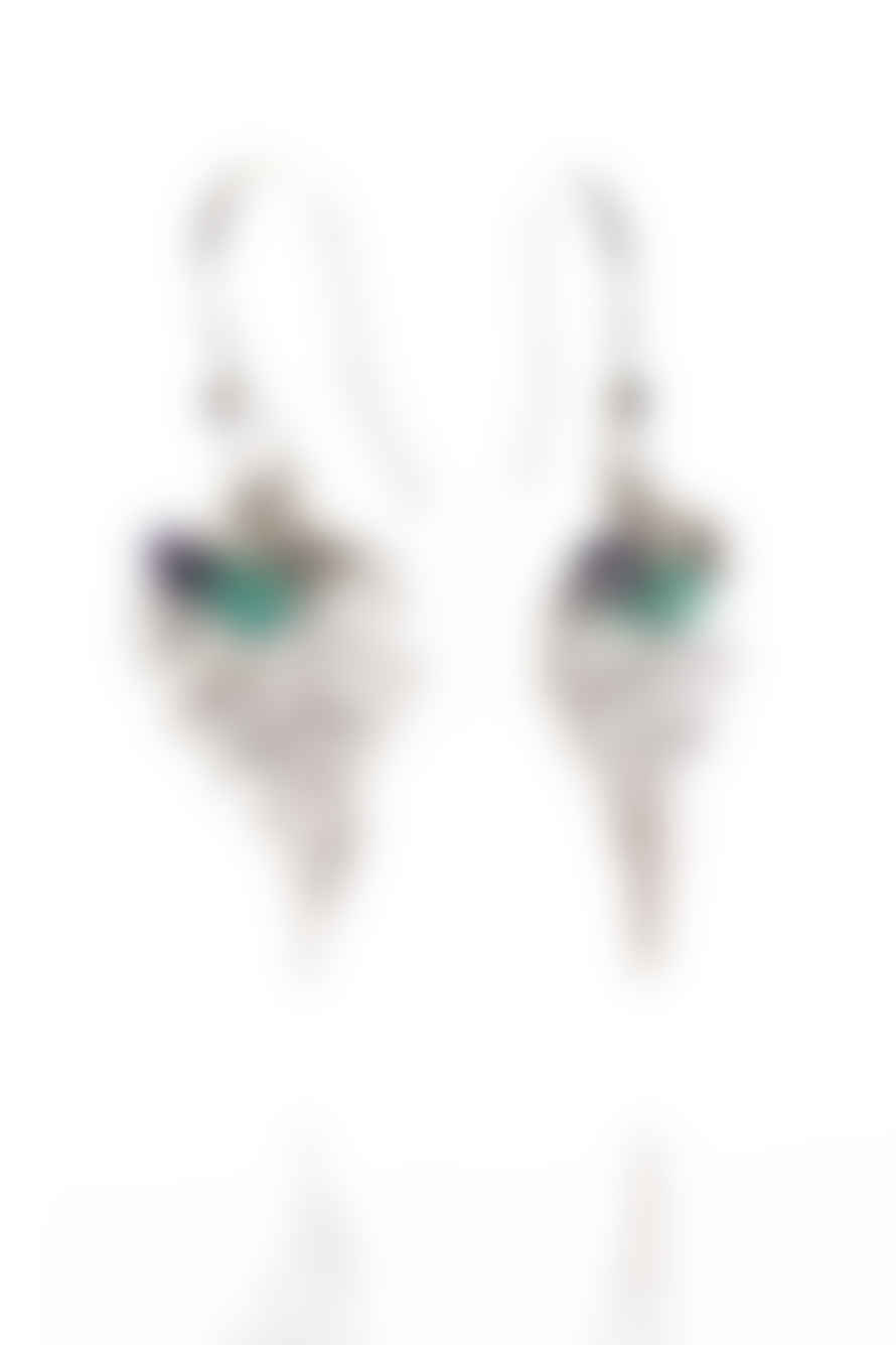 Amanda Coleman Fern Drop Earrings In Silver