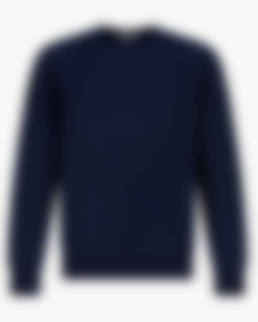 Canali - Dark Blue Garment Dyed Cotton Crewneck Jumper