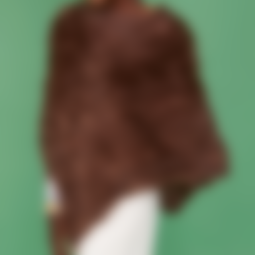 Jayley Coney Fur Poncho | Chocolate