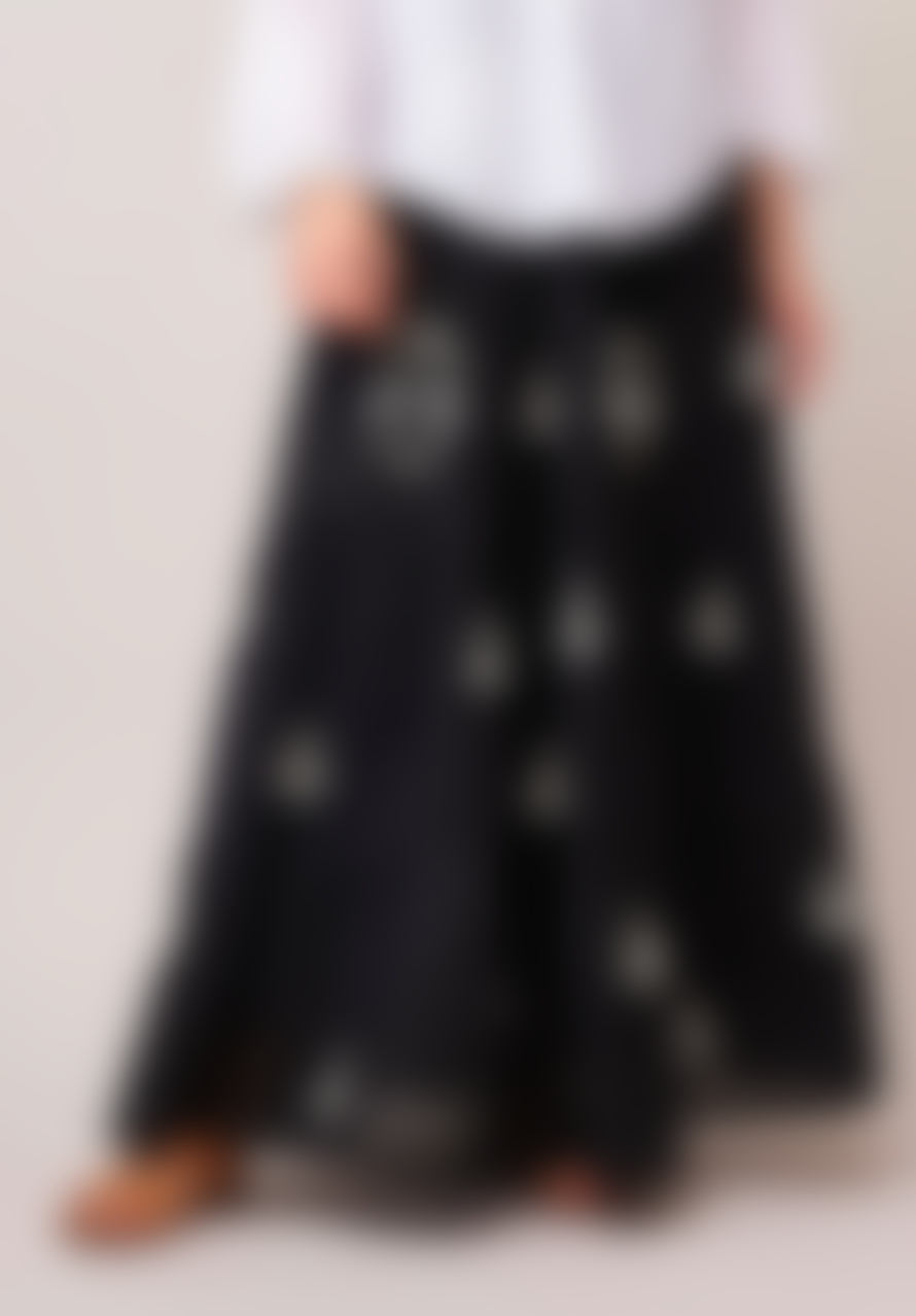 Dream Embroidered Maxi Skirt - Black