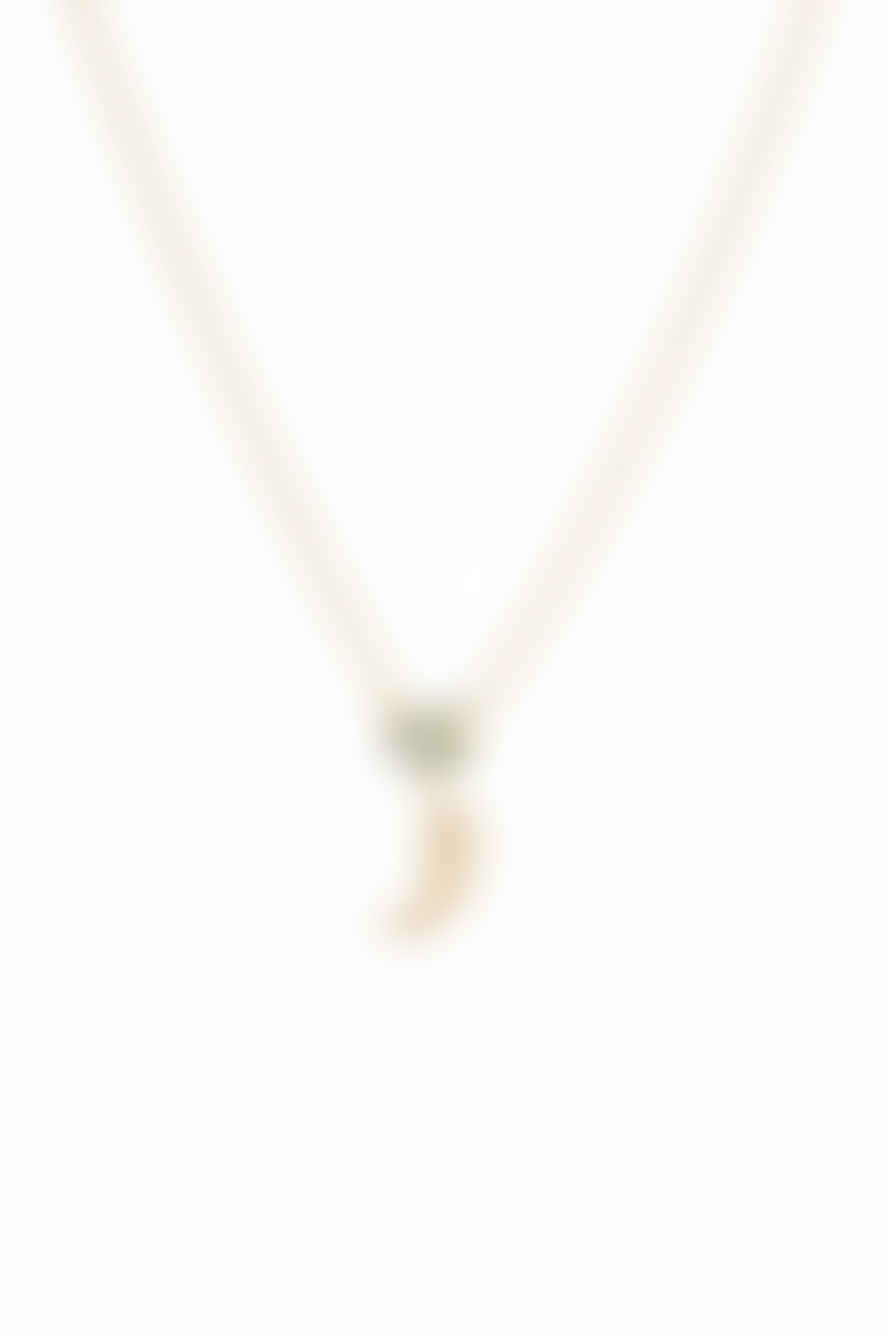 Amanda Coleman Green Tourmaline Necklace With Fern Drop In Gold
