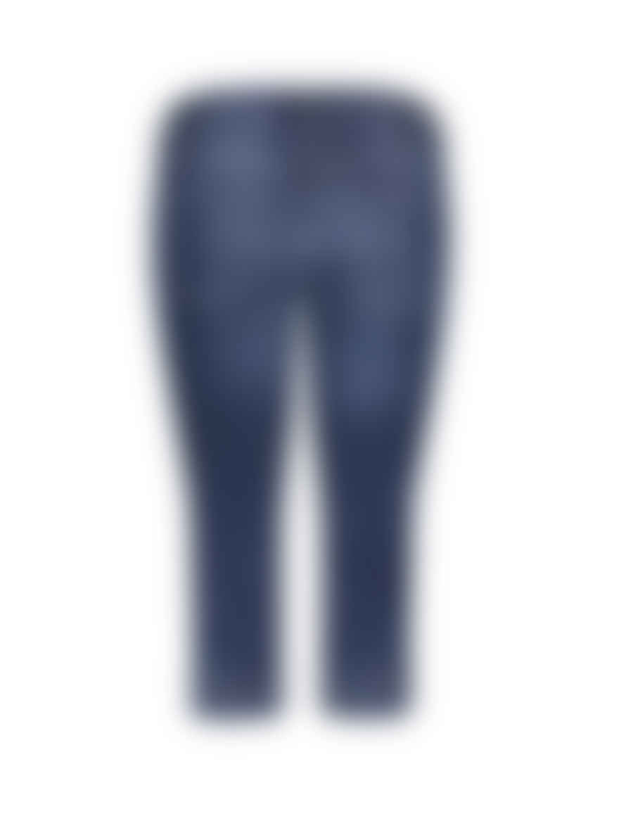 Mac Jeans Dark Used Denim Dream Capri Cropped Jeans 