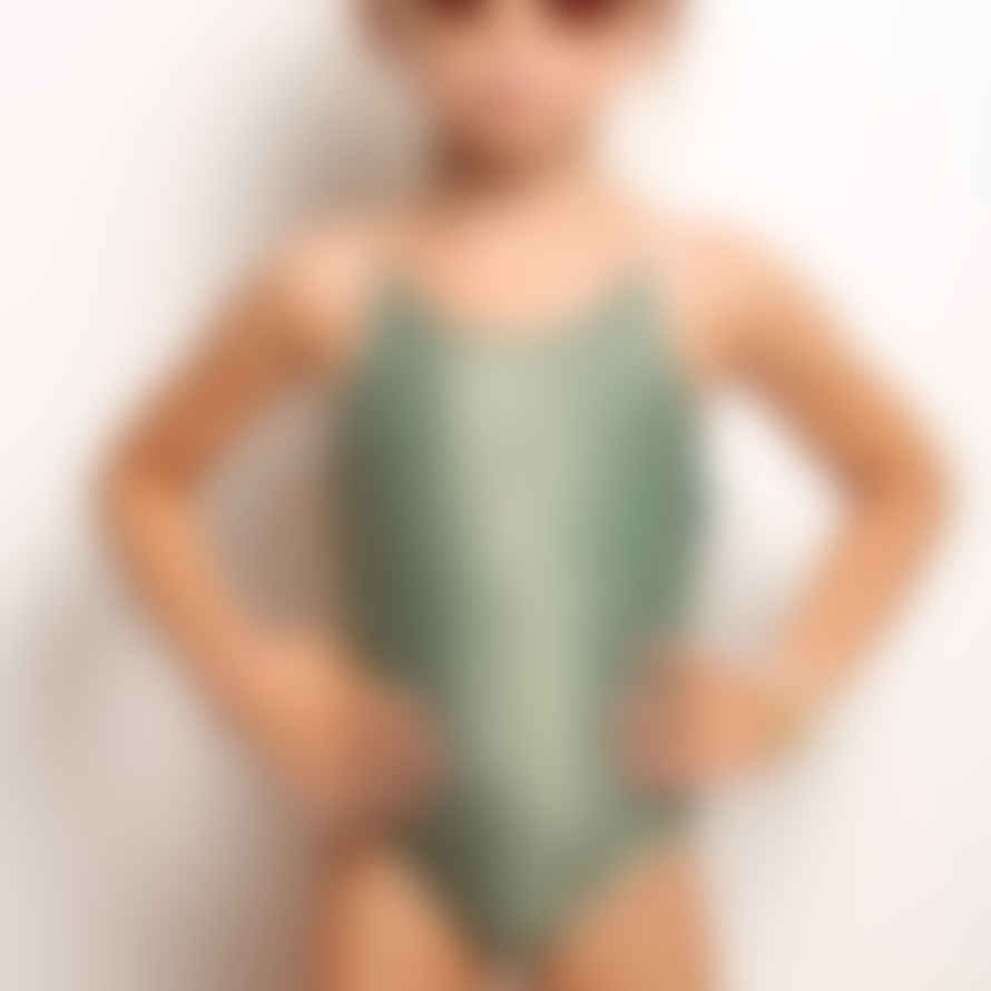 Maillot de bain Enfant « Lilou » - Lurex Vert Beliza swimwear