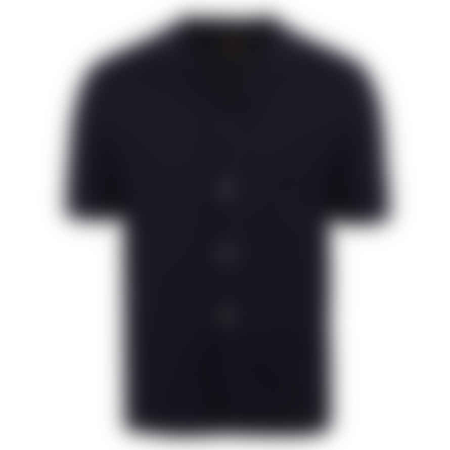 Stenstroms Navy Knitted Short Sleeve Polo Shirt 4201792525190