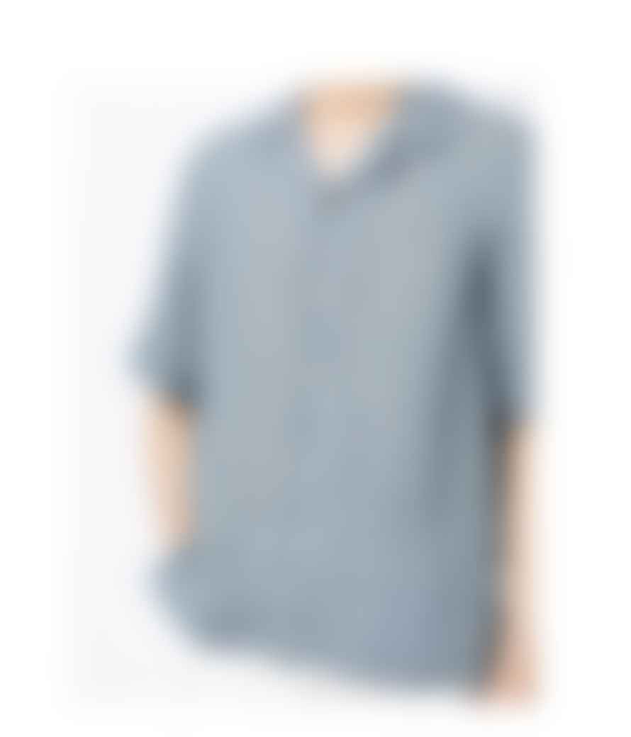 Paul Smith Short-Sleeve Linen Shirt Blue