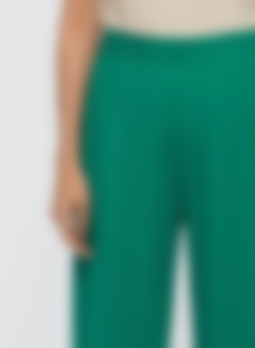 Nice Things Polyamide Pants with Elasticband In Shinny Green