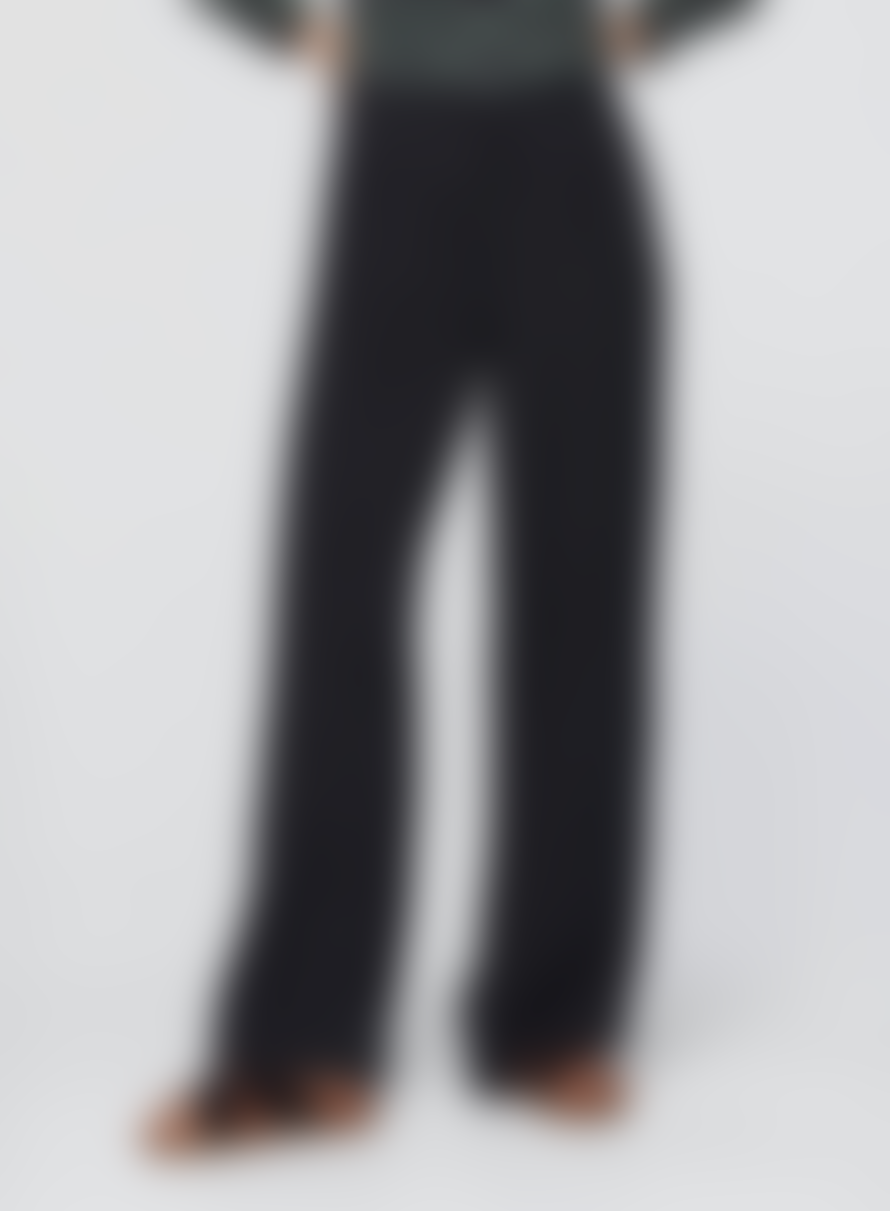 Nice Things Cupro Full-length Pants In Black From