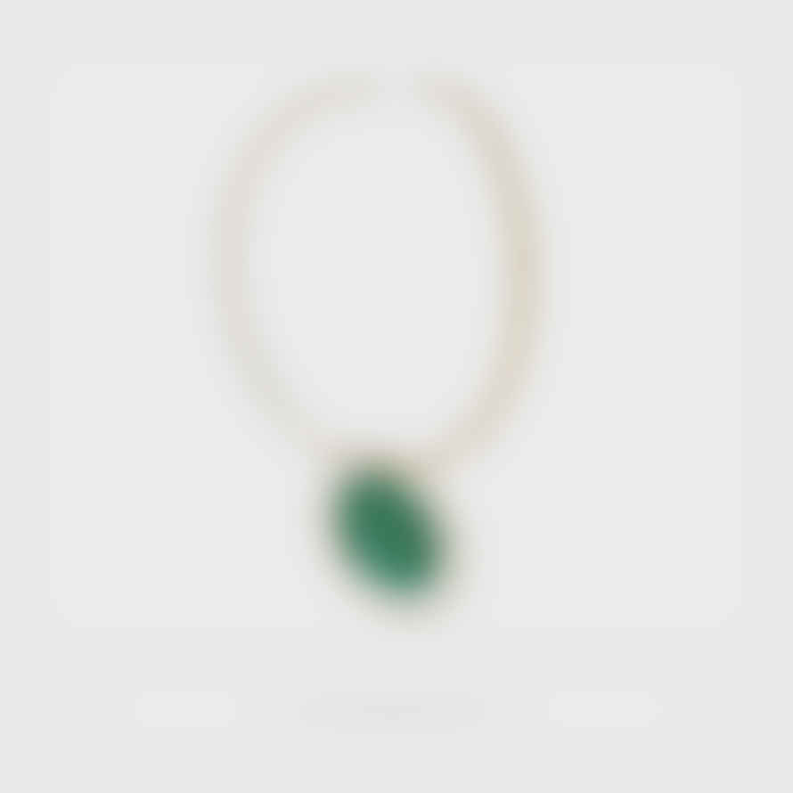Katerina Vassou Small Green and Gold Disc Necklace 