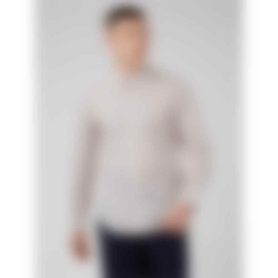 Ben Sherman Long Sleeve Shirt mod dash print - white