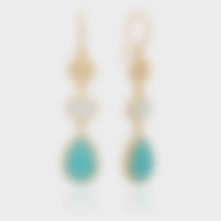 Anna Beck Amazonite And White Agate Triple Drop Earrings - Gold