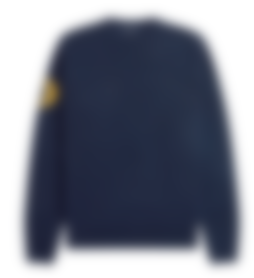Fred Perry Laurel Wreath Graphic Print Round Crew Knit Deep Carbon