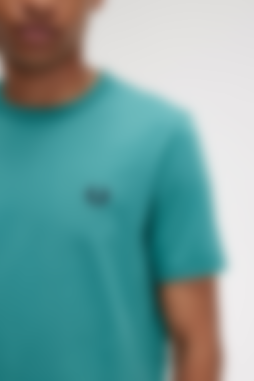 Fred Perry Ringer Tee Deep Mint Green