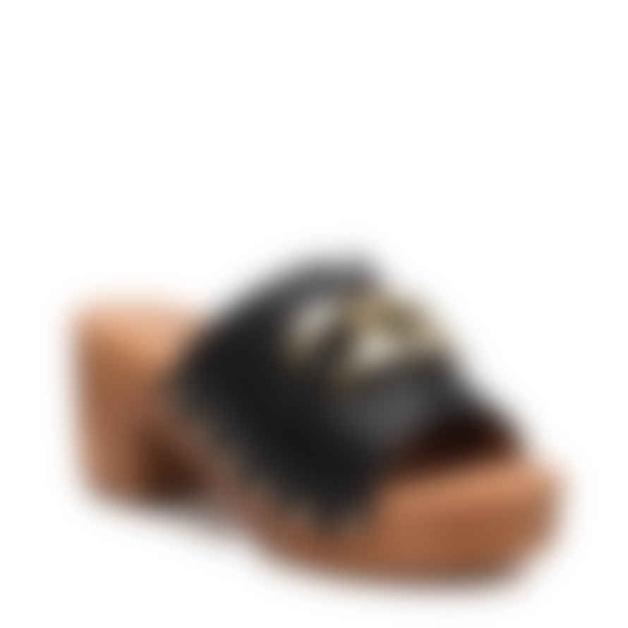 Carmela Leather Clog Sandals - Black