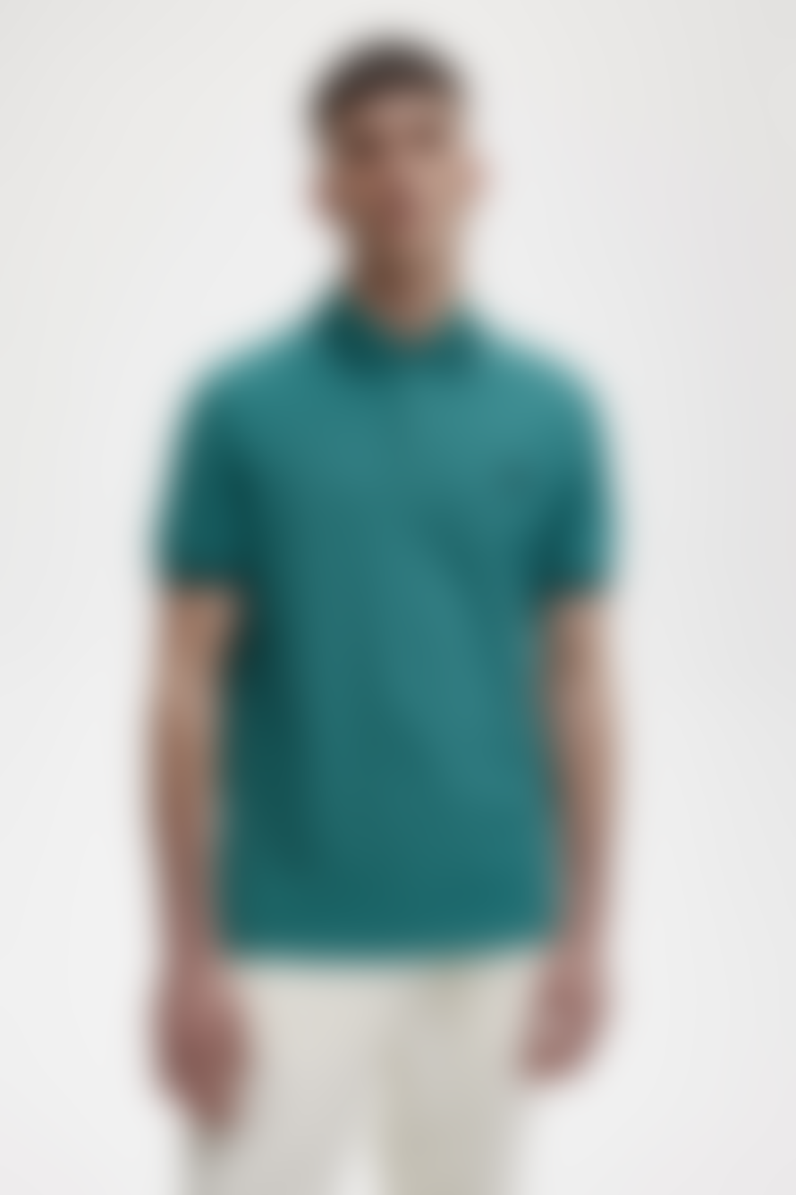 Fred Perry Slim Fit Twin Tipped Polo Deep Mint Green