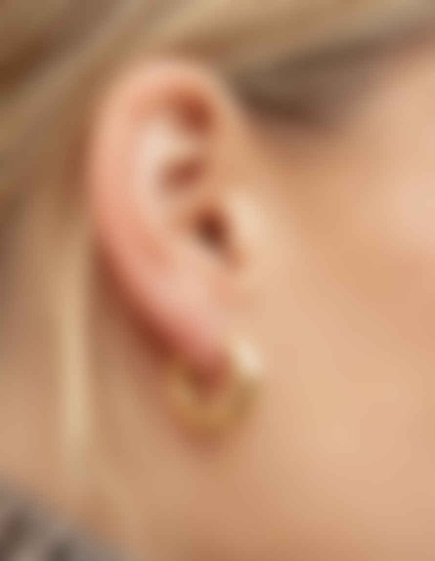Nordic Muse Gold Medium Leverback Bold Hoop Earrings, Waterproof