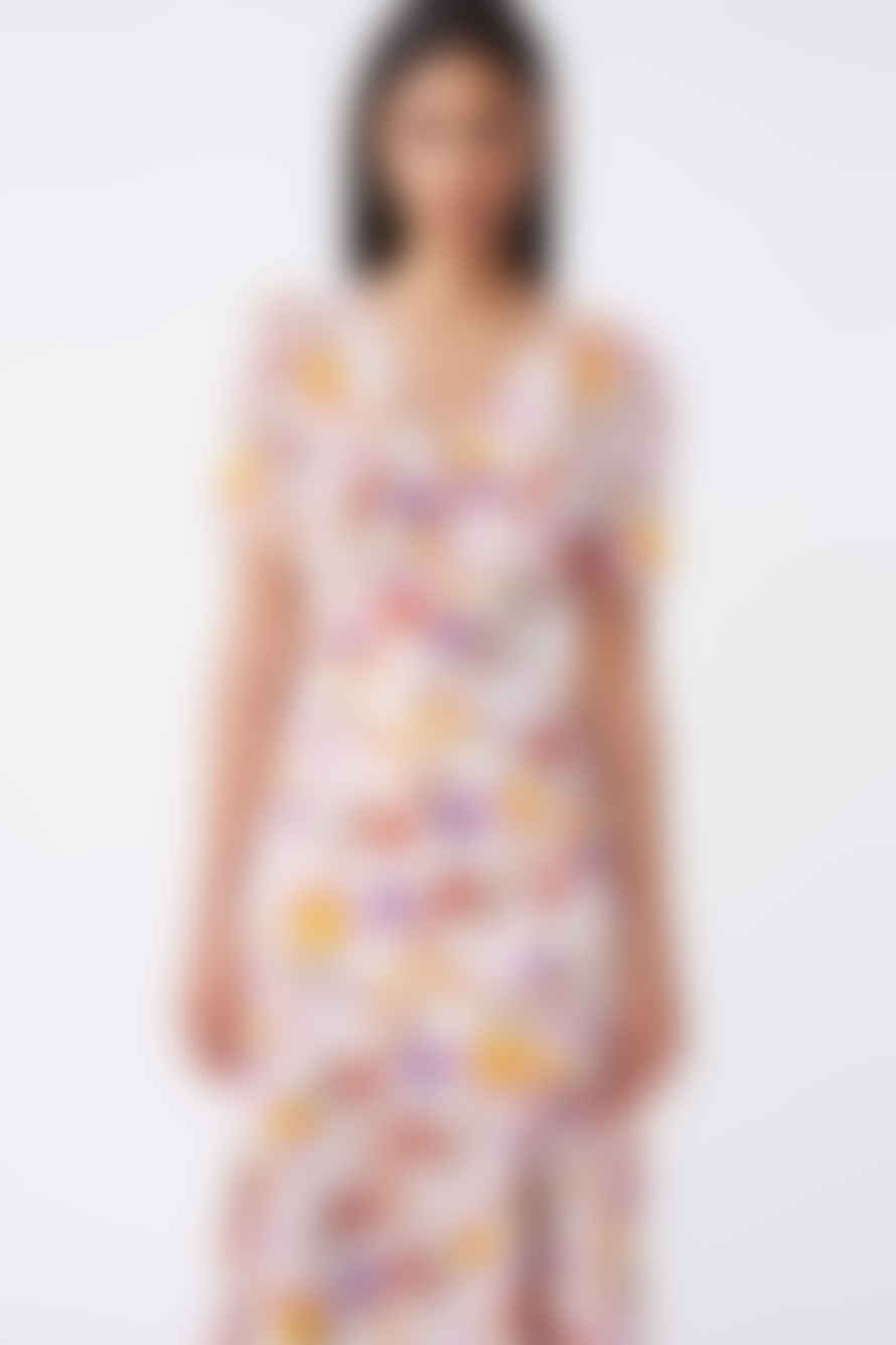 SUNCOO Caitlin Floral Print Midi Dress - Mauve