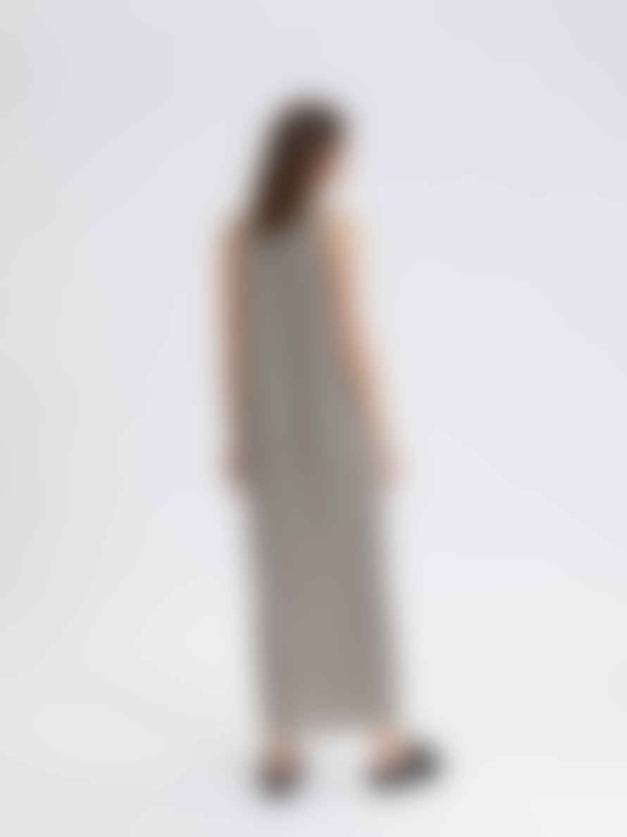 Selected Femme Ankle Slit Dress Stripe