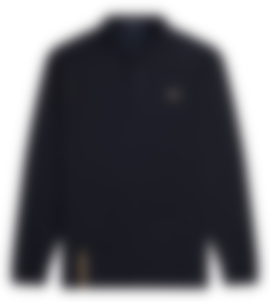 Fred Perry Hem Detail Long Sleeved Polo Navy