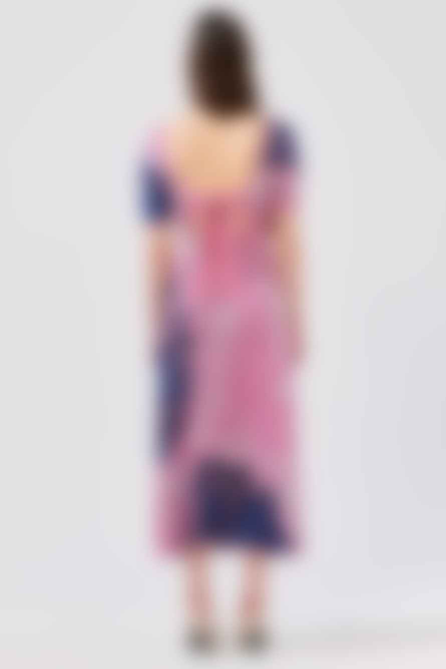 Hayley Menzies Scoop Back Dress Tie-Dye Pink & Blue