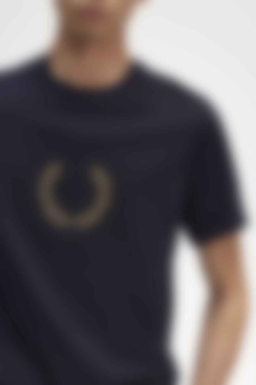 Fred Perry Laurel Wreath Graphic T Shirt Navy