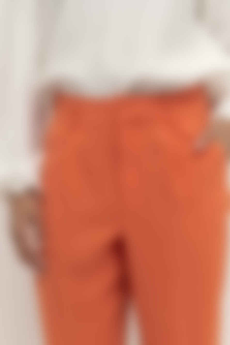 Cream High Waisted Trousers - Orange