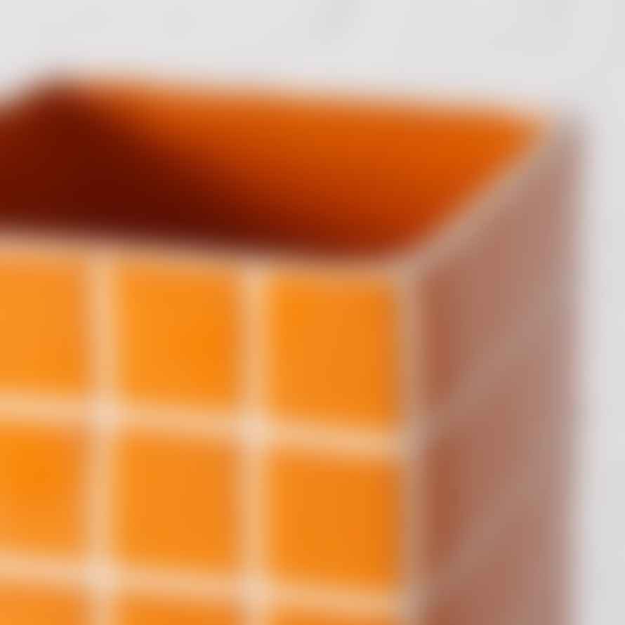 &Quirky Colour Pop Cube Vase : Orange & Purple