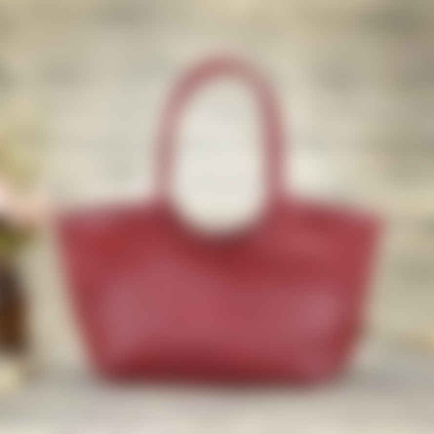 T&SHOP Handwoven Red Leather Shoulder Bag