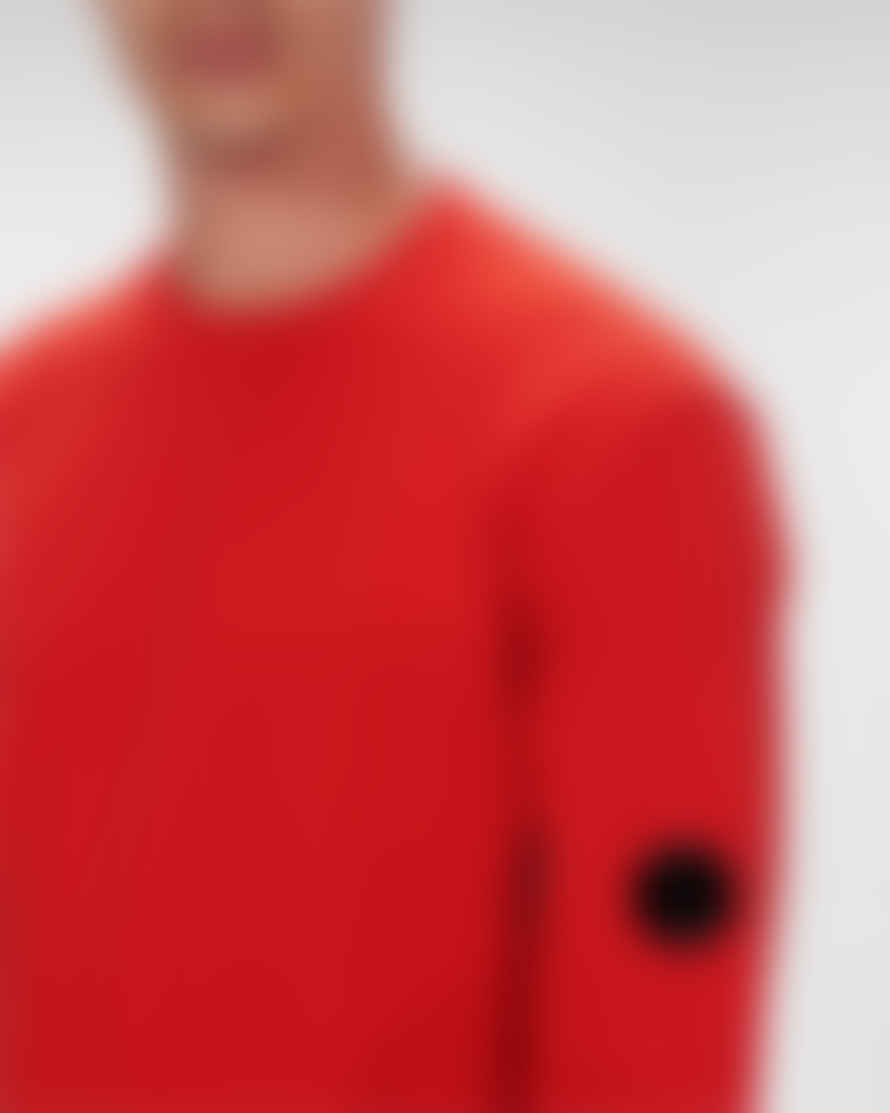 C.P. Company Red Raised Fleece Arm Lens Sweatshirt