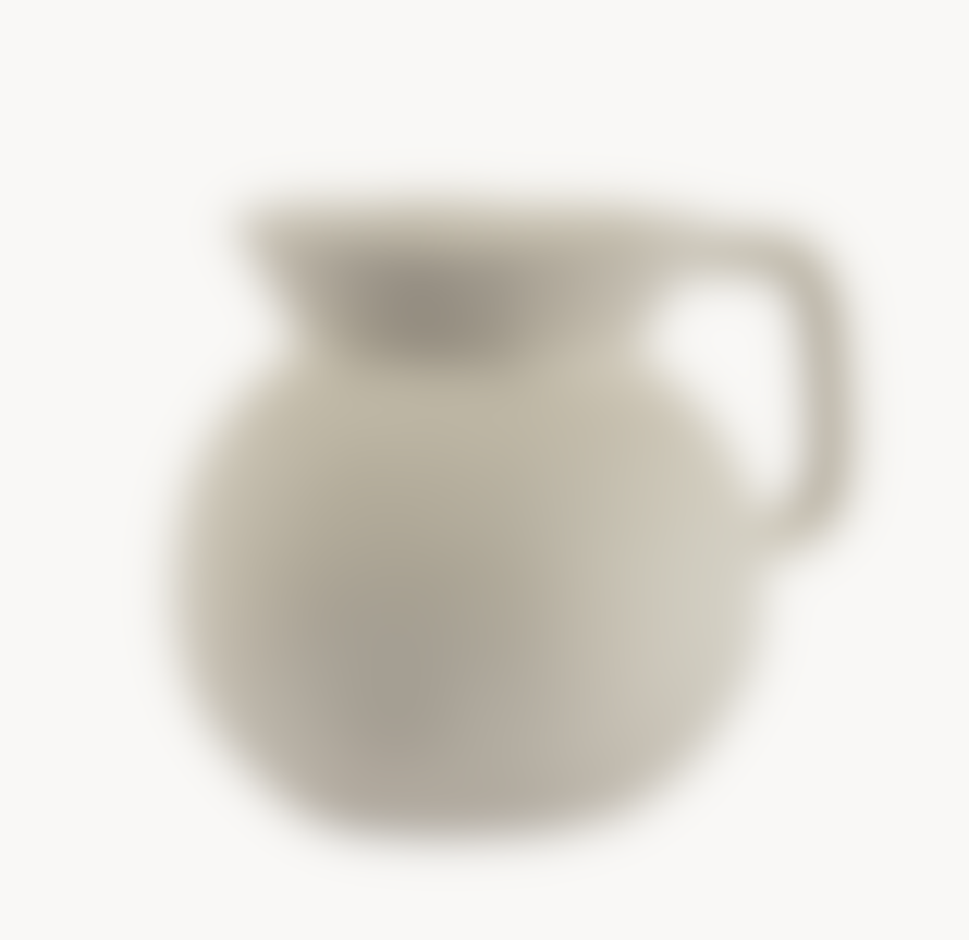 Cream Unglazed Handled Vase / Jug
