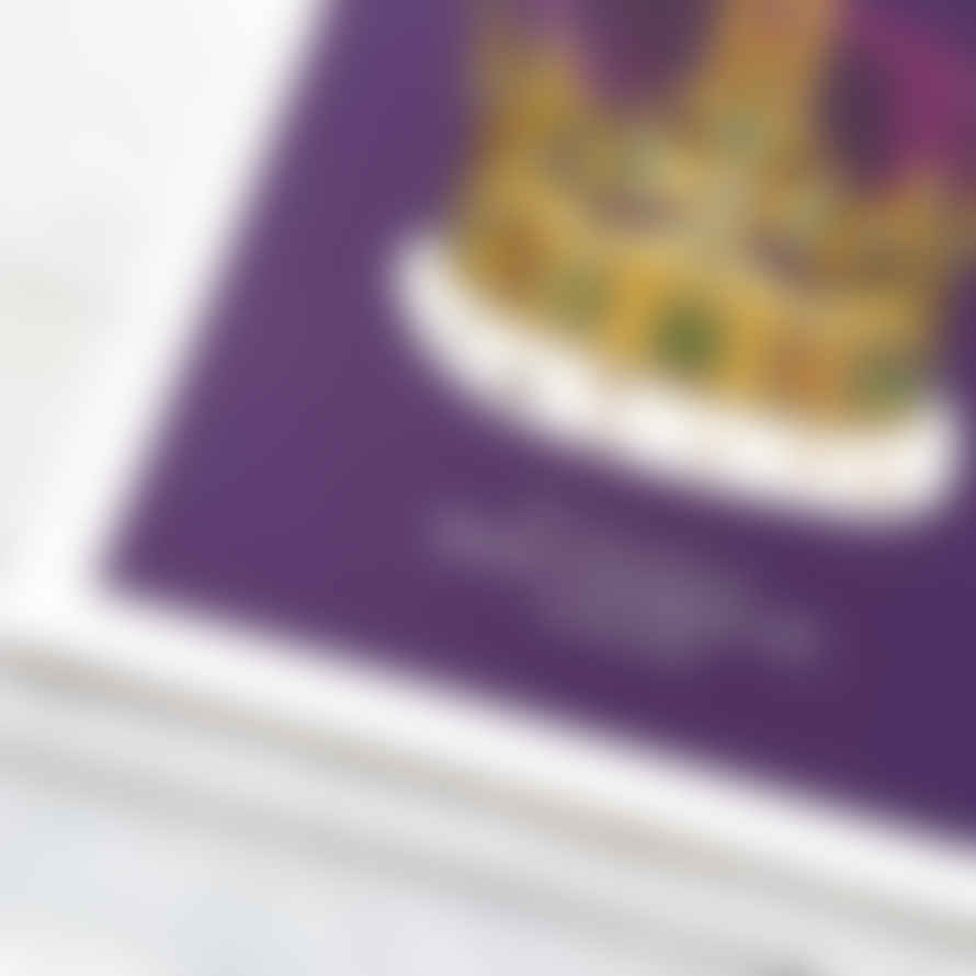 Bean & Bemble King Charles Coronation St Edwards Crown Art Print - Purple