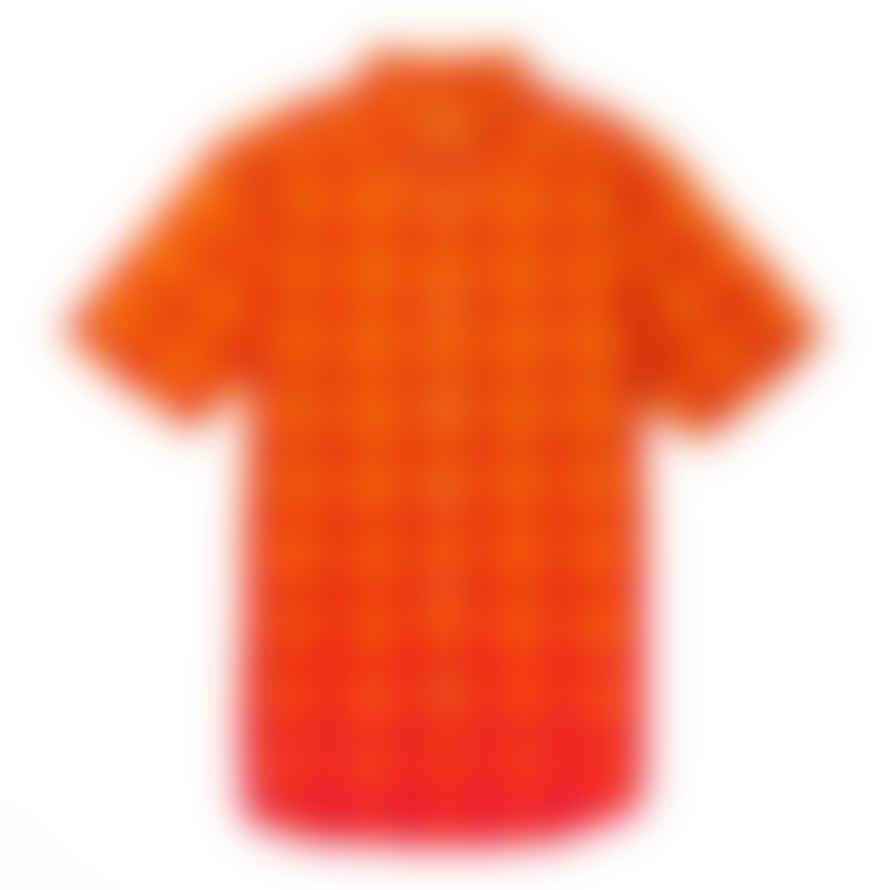 Original Madras Trading Co. Short Sleeve Madras Check Shirt Brilliant Orange