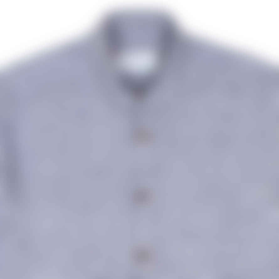 Merchant Menswear Mercante Basket Weave Linen Shirt Viareggio Blue