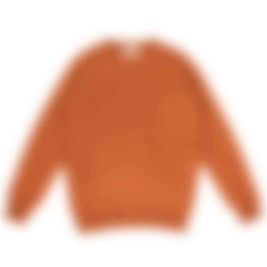 Merchant Menswear Shaggy Brushed Crew Knit Vintage Orange