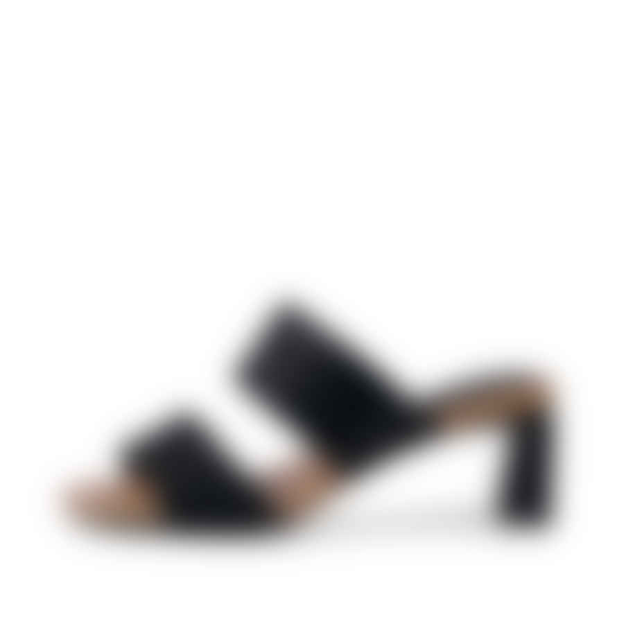 Shoe The Bear Black Satin Sylvi Textured Heel Sandals