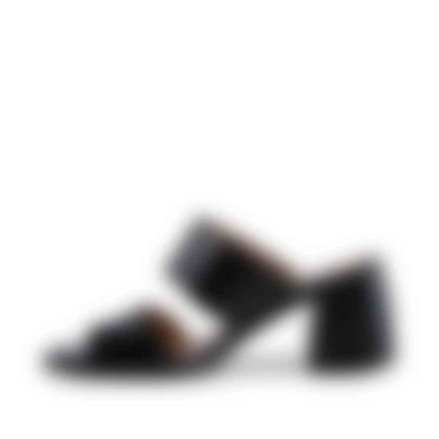 Shoe The Bear Black Croc Runa Mule Sandals