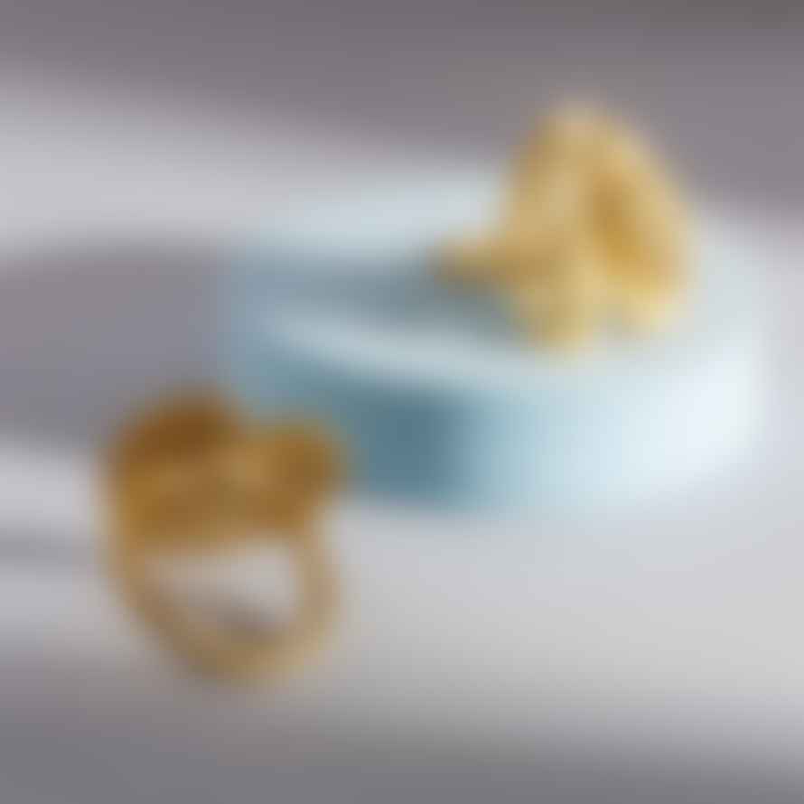 Sass & Belle  Gold Monstera Leaf Napkin Ring - Set Of 2