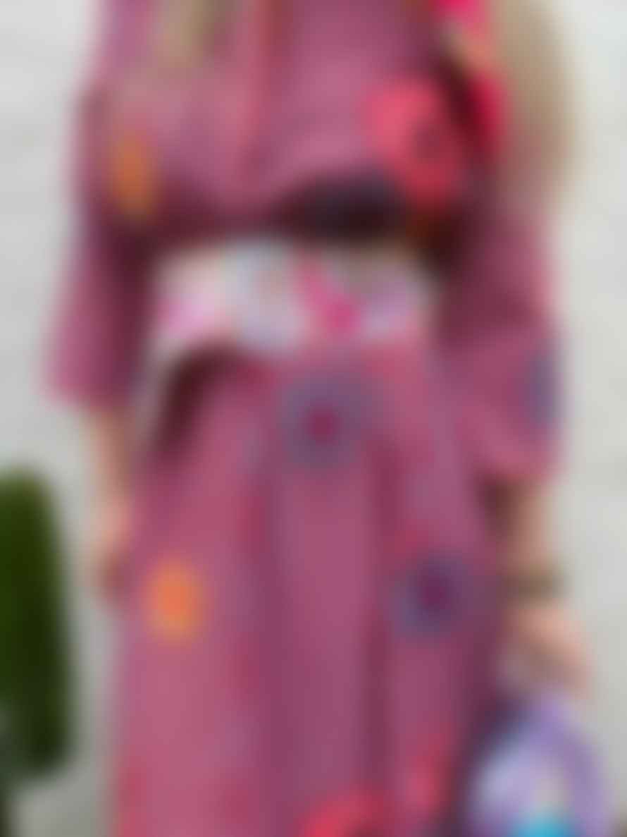 Nimo with Love Black Velvet Multi Striped Poppy Dress 
