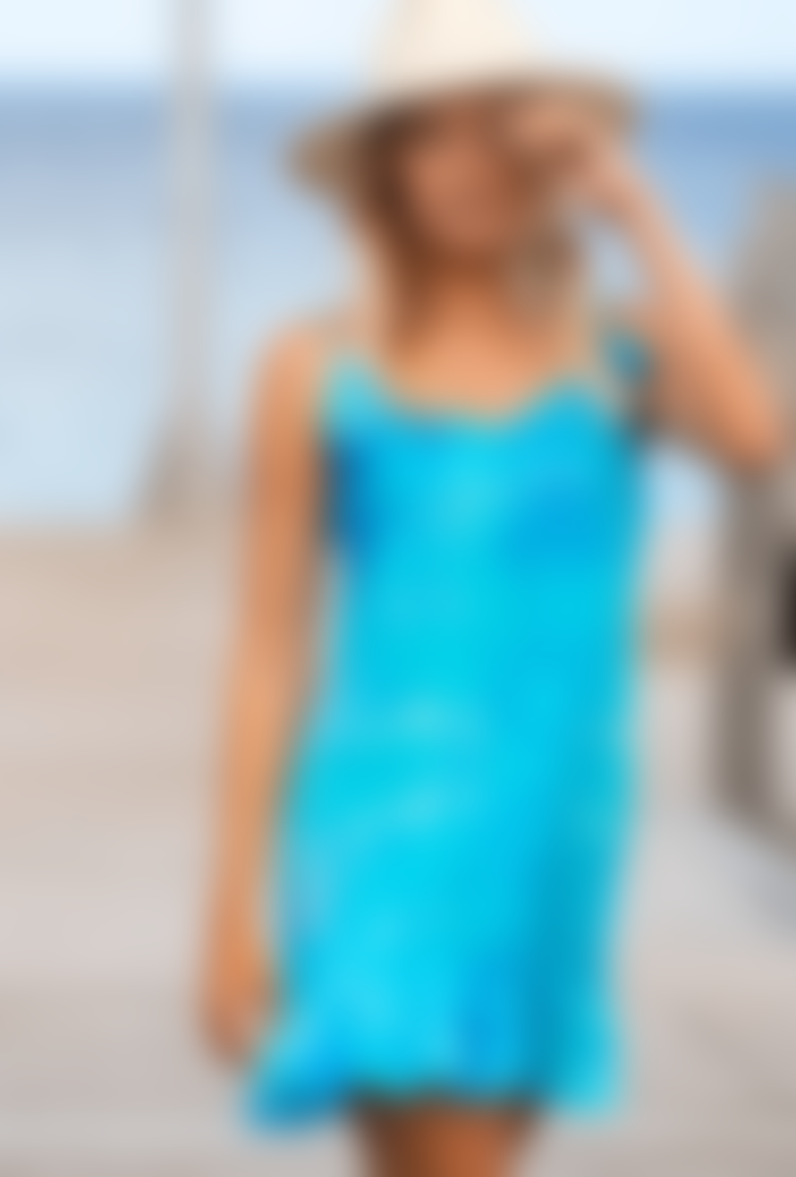 Sophia Alexia Turquoise Wave Mini Sun Dress