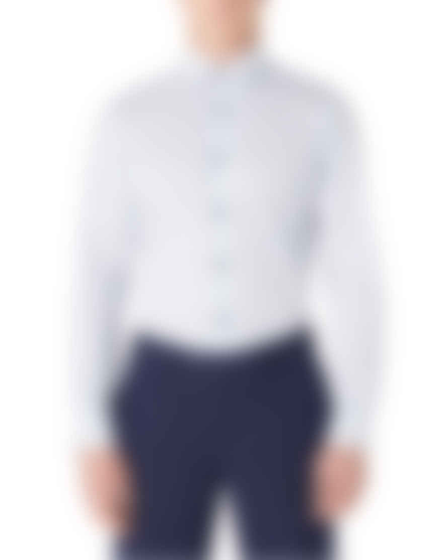 Remus Uomo Frank Long Sleeve Shirt - White/blue