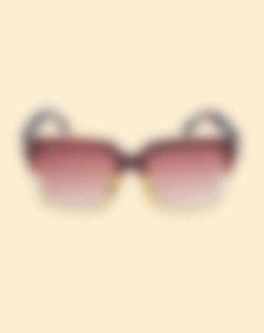 Lilac Rose Powder Fal1 - Luxe Fallon Sunglasses In Mahogany/nude