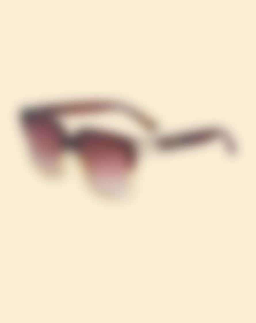 Lilac Rose Powder Fal1 - Luxe Fallon Sunglasses In Mahogany/nude