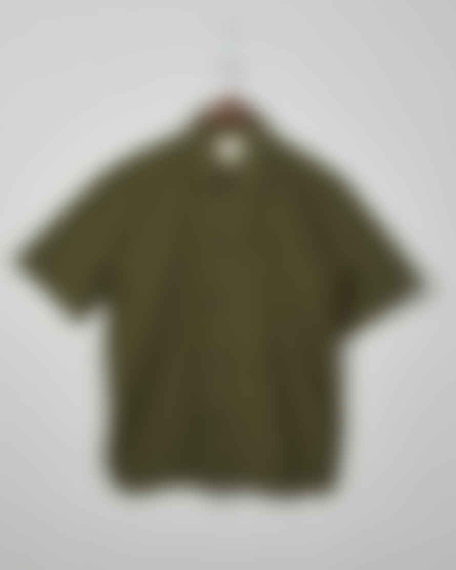 USKEES Men's Lightweight Organic Buttoned Short Sleeve Shirt - Olive