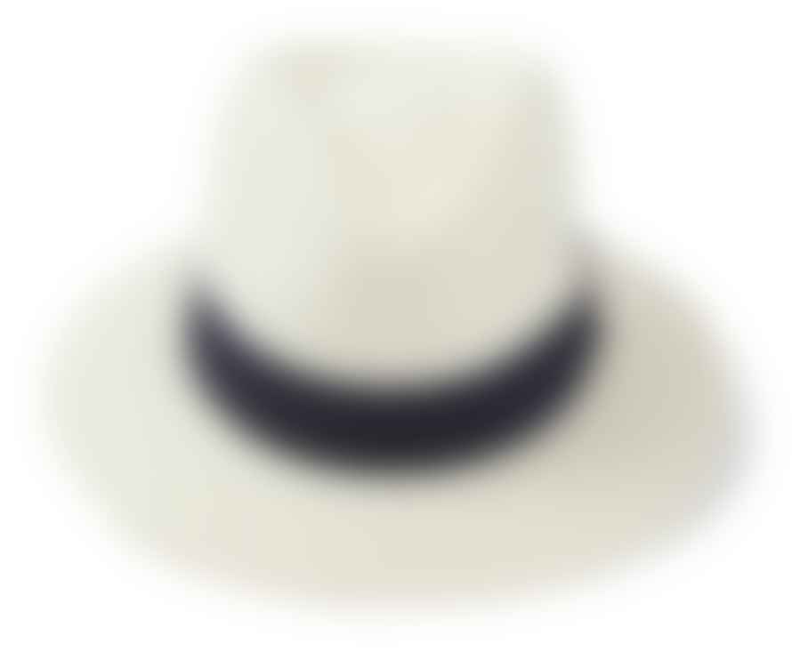 Hicks and Brown Orford Cream Fedora with Navy Band