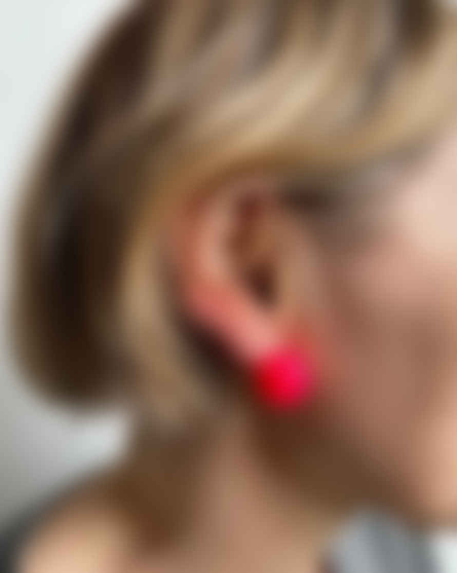 SIXTON LONDON Hot Pink Orb Earrings