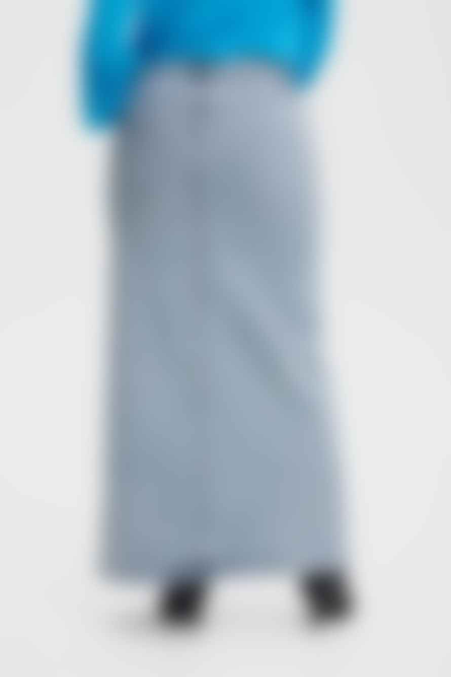Gestuz SiwGZ High Waisted Denim Long Skirt Blue Light Blue Washed