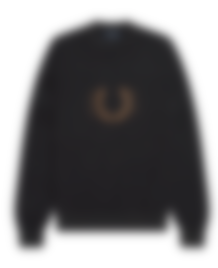 Fred Perry Fred Perry Laurel Circle Branding Crew Knit Black