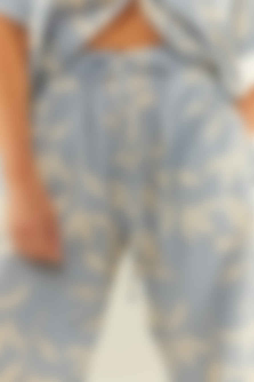 Palm Noosa Eves Leaves Blue Printed Hallie Pants