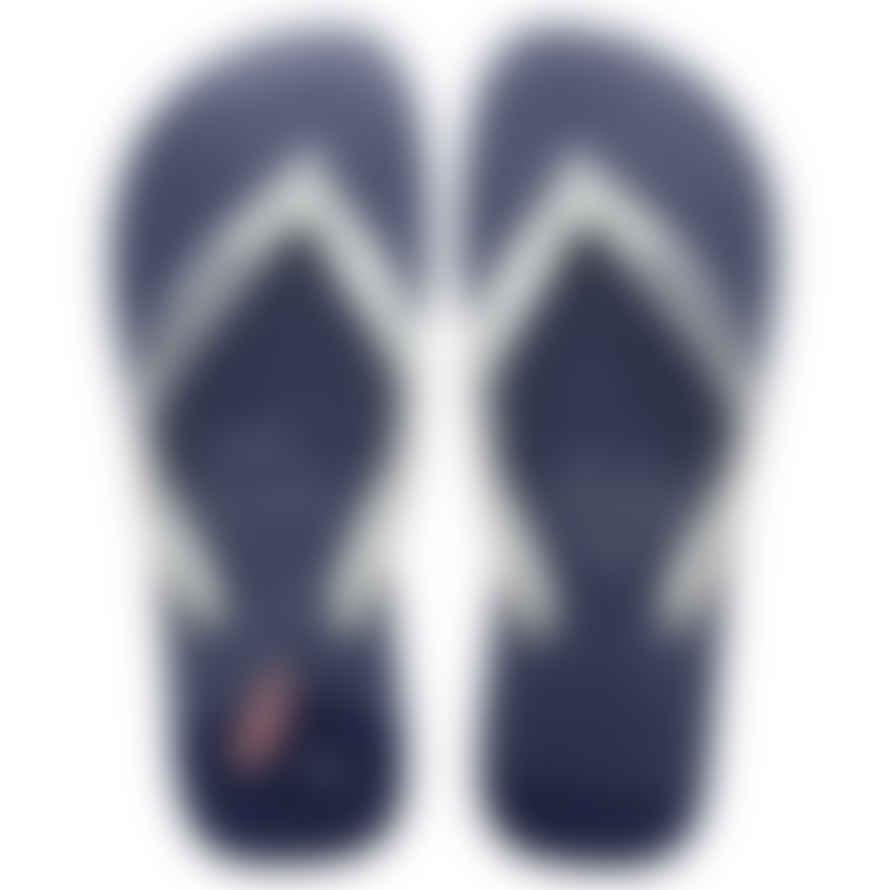 Havaianas Navy Blue and White Nautical Top Flip Flops