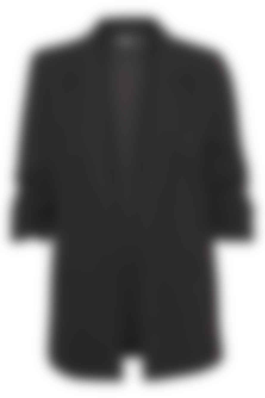 Soaked in Luxury  Black Shirley Blazer with Rouched Sleeves